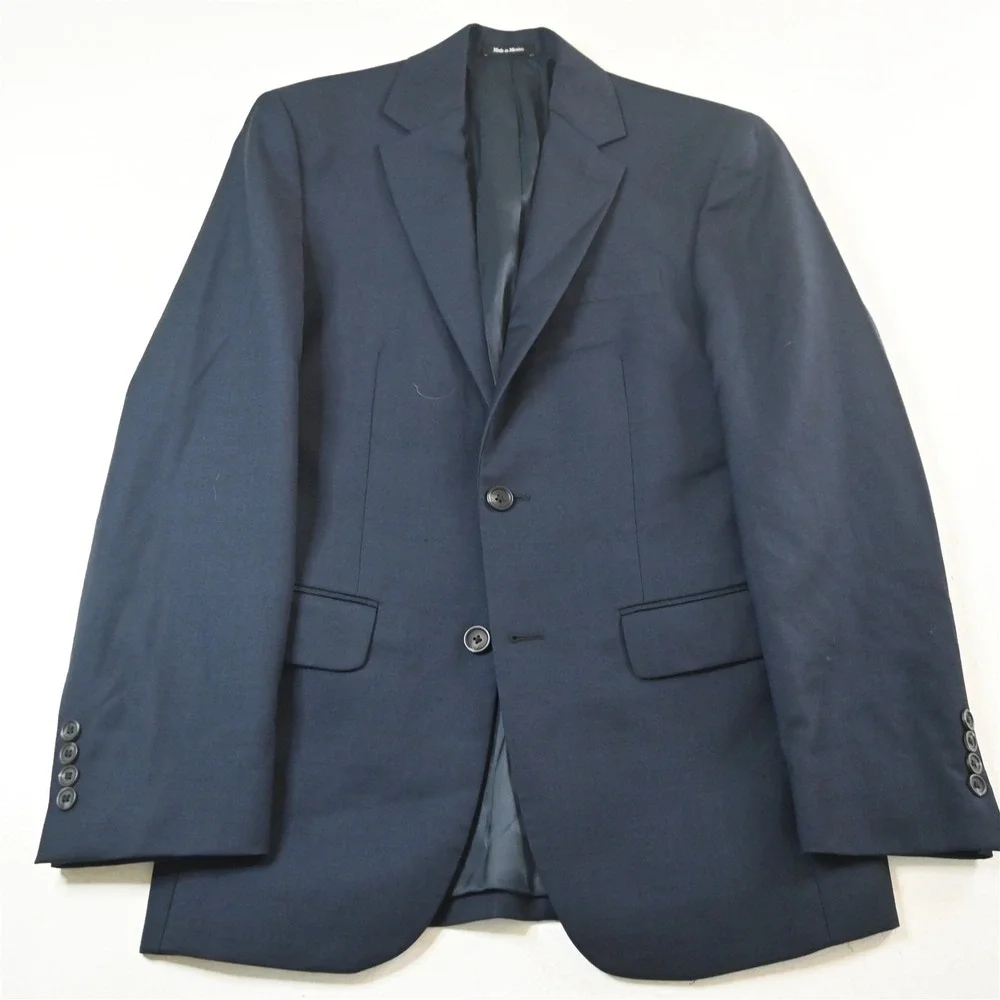 Pronto Uomo 36R Blue 100% Wool Mens Blazer Suit Jacket Sport Coat